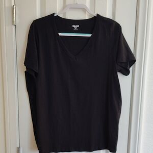 Old Navy Black V-Neck Short Sleeve Tee Size Large